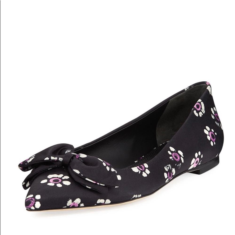 Tory Burch Rosalind Satin Bow Ballerina Flats